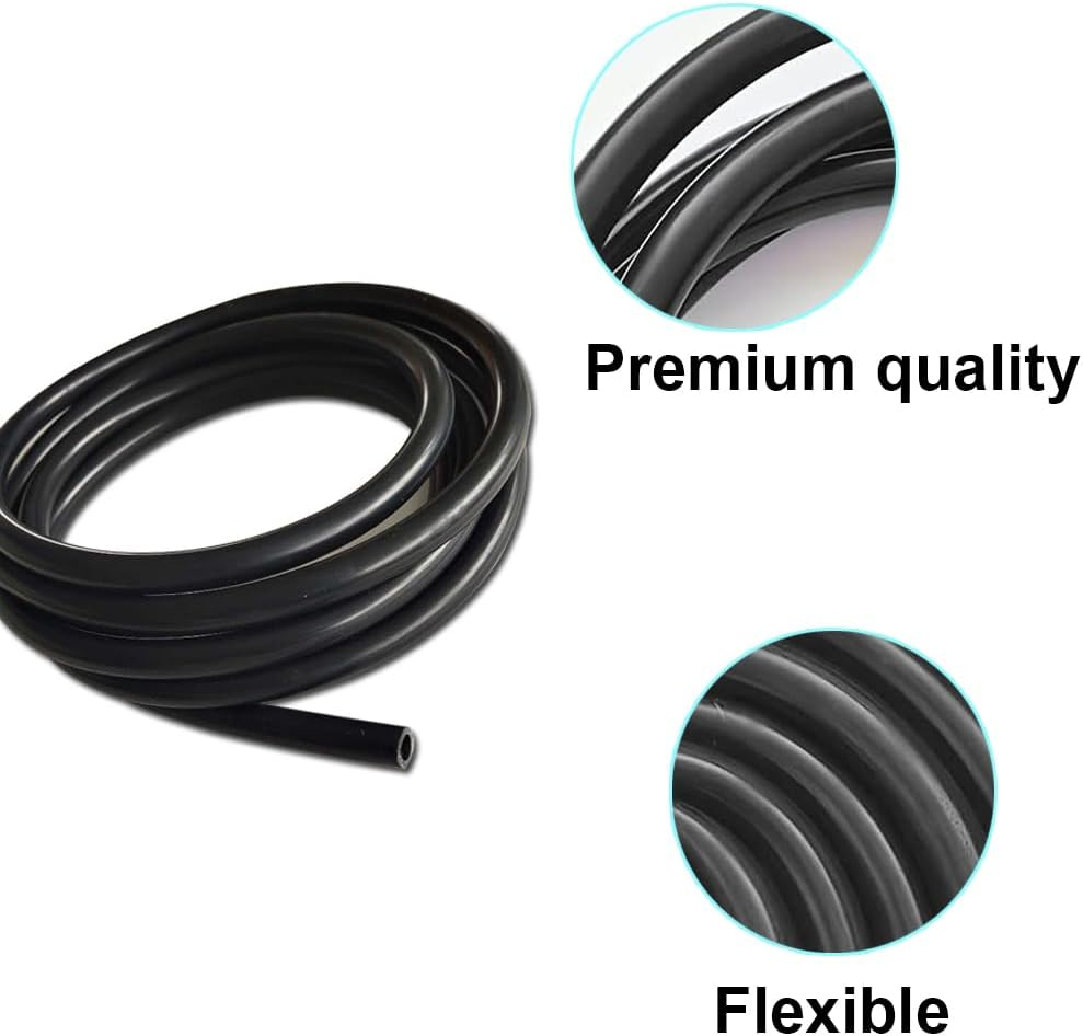Silicone Vacuum Tubing Hose Line, 10 Ft 1/4" (6Mm) Inner Diameter Hose, Auto Replacement Vacuum Hose Line for Vehicle Radiator, Black image number 6