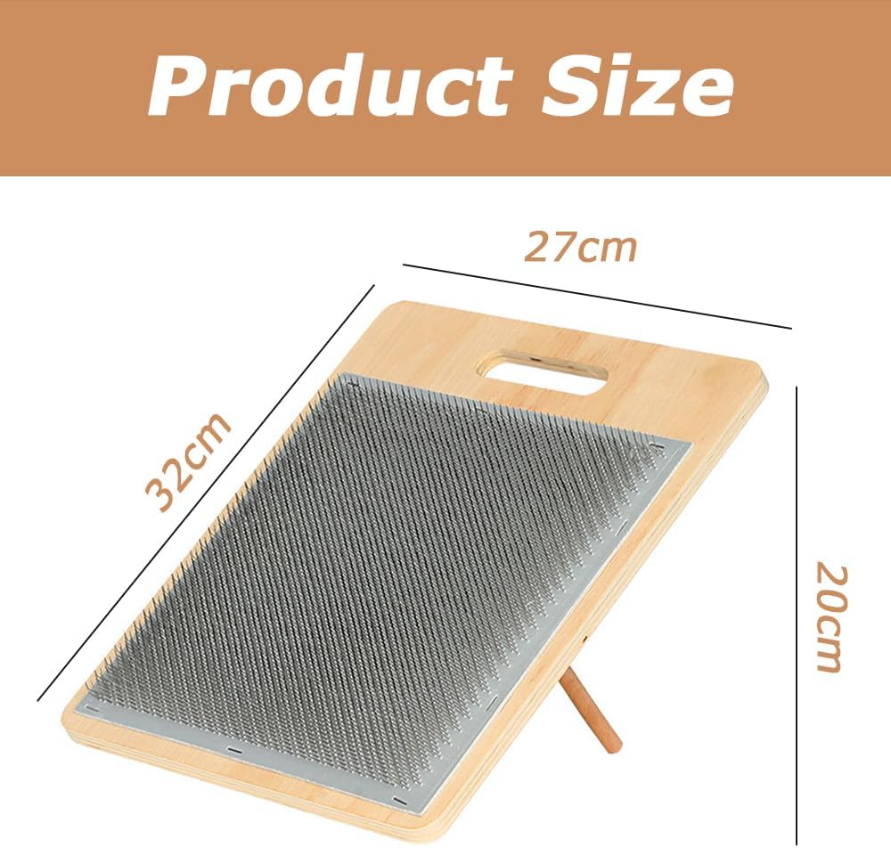 Wool Blend Board,Wool Blending Board Carding Brush Set,Fiber Blending Board, for Mix Colors, Organize Wool Fibers,With 1Pcs Wool Brush 2Pcs Wood Craft Sticks image number 3