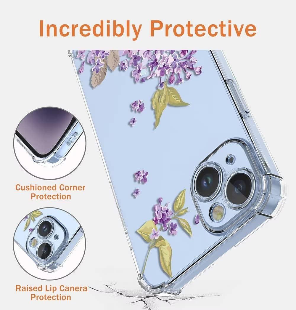 SEAHAI Case for Motorola Moto E14/Moto G04/Moto G04S, Colourful Beautiful Flowers Ultra Thin Transparent Mobile Phone Case Soft Silicone TPU Bumper Shockproof Case Protective Case - Cherry Blossoms - Camellia image number 3