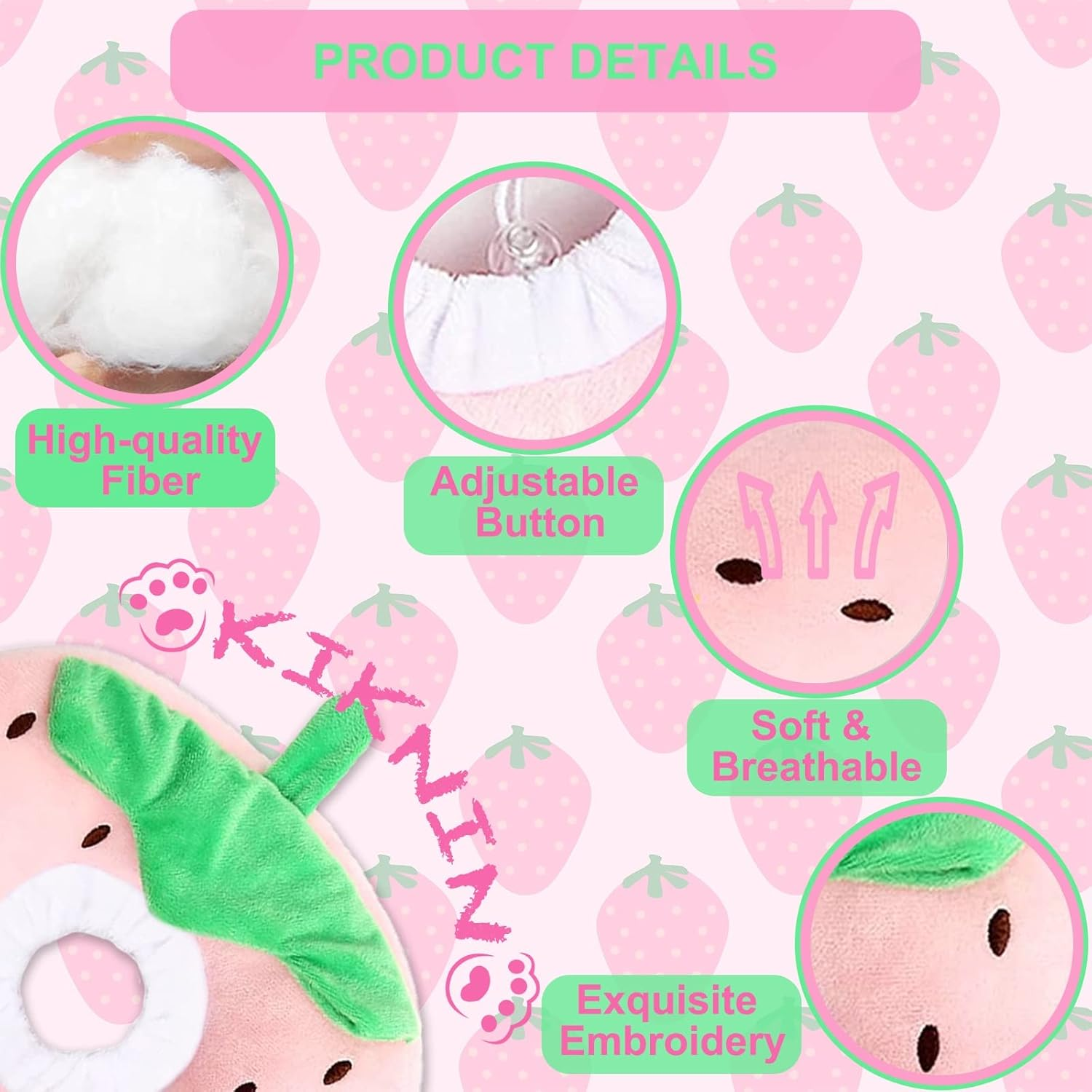 KIKNIN Cat Cone Recovery Collar - Soft, Adjustable, Protective after Surgery - Comfortable Lightweight Elizabethan Collar for Kittens - Prevents Licking Wounds