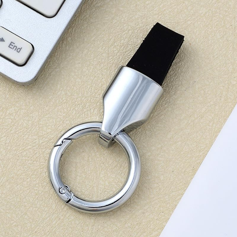 2Pcs Car Key Chain Ring Clip - Leather Keychain for Men, Key Chains for Car, Car Key Holder for Men and Women image number 5