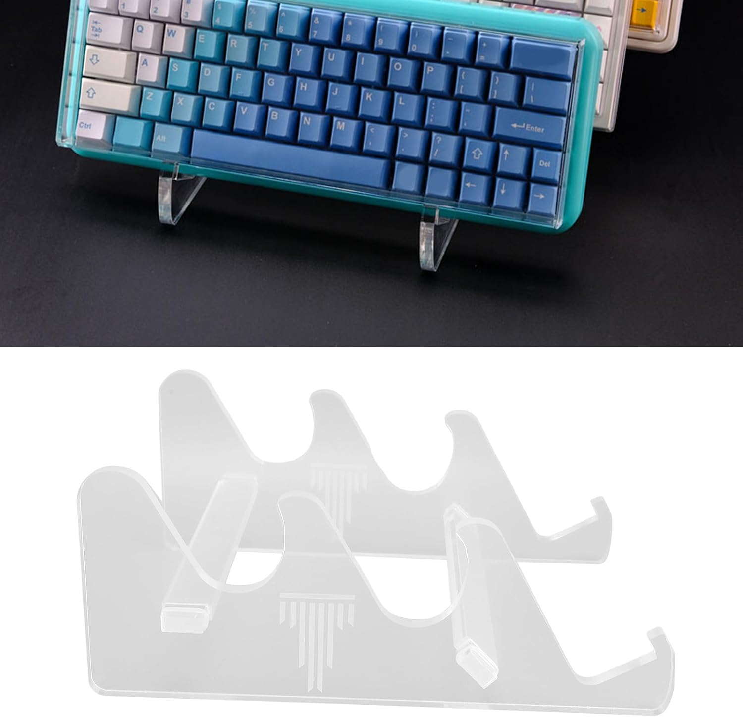 Keyboard Display Stand, 3 Tier Acrylic Transparent Mechanical Holder Rack Easy Assembly Suitable for Offices, Studies, and Display Cabinets