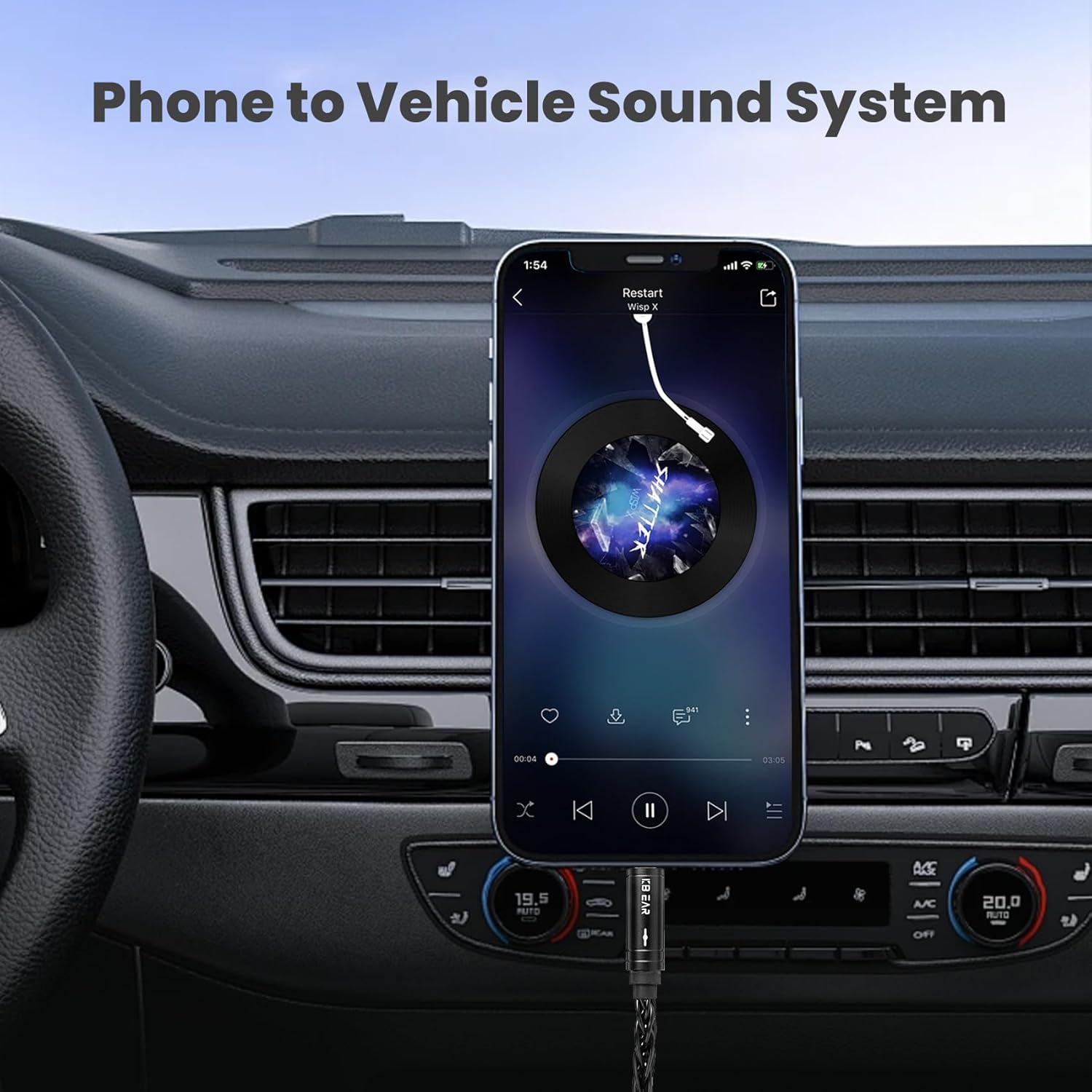 3.5Mm Audio Cable (4Ft / 1.2M) AUX Cable for Headphones,Kbear AUX08 Audio Auxiliary Cord Braided Hi-Fi Sound for Car,Headphone Jack,Speaker,Home Stereos,Smartphone,Echo Dot,Beats- Grey (White) image number 6