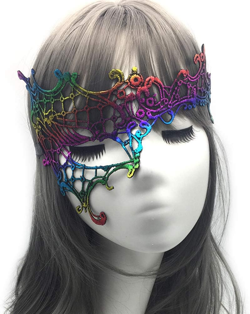 Imapo 3 Pack Masquerade Mask for Women, Girl'S Sexy Lace Venetian Style Eye Masks for Cosplay Mardi Gras Halloween Party Costume Ball image number 3