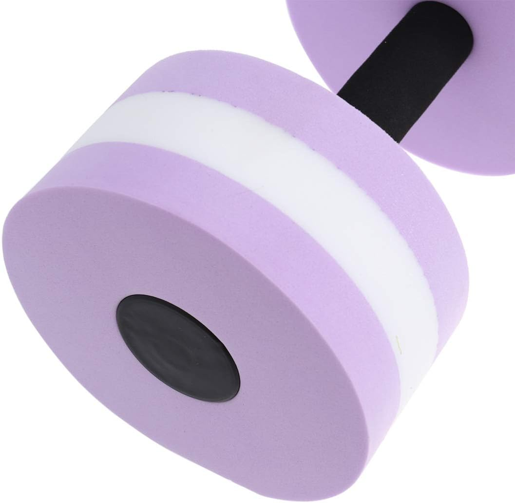 Didiseaon 2Pcs Sports Aquatic Exercise Dumbbells Eva Aqua Fitness Barbells with Exercise Hand Bars Set for Women Men Adult (Purple)