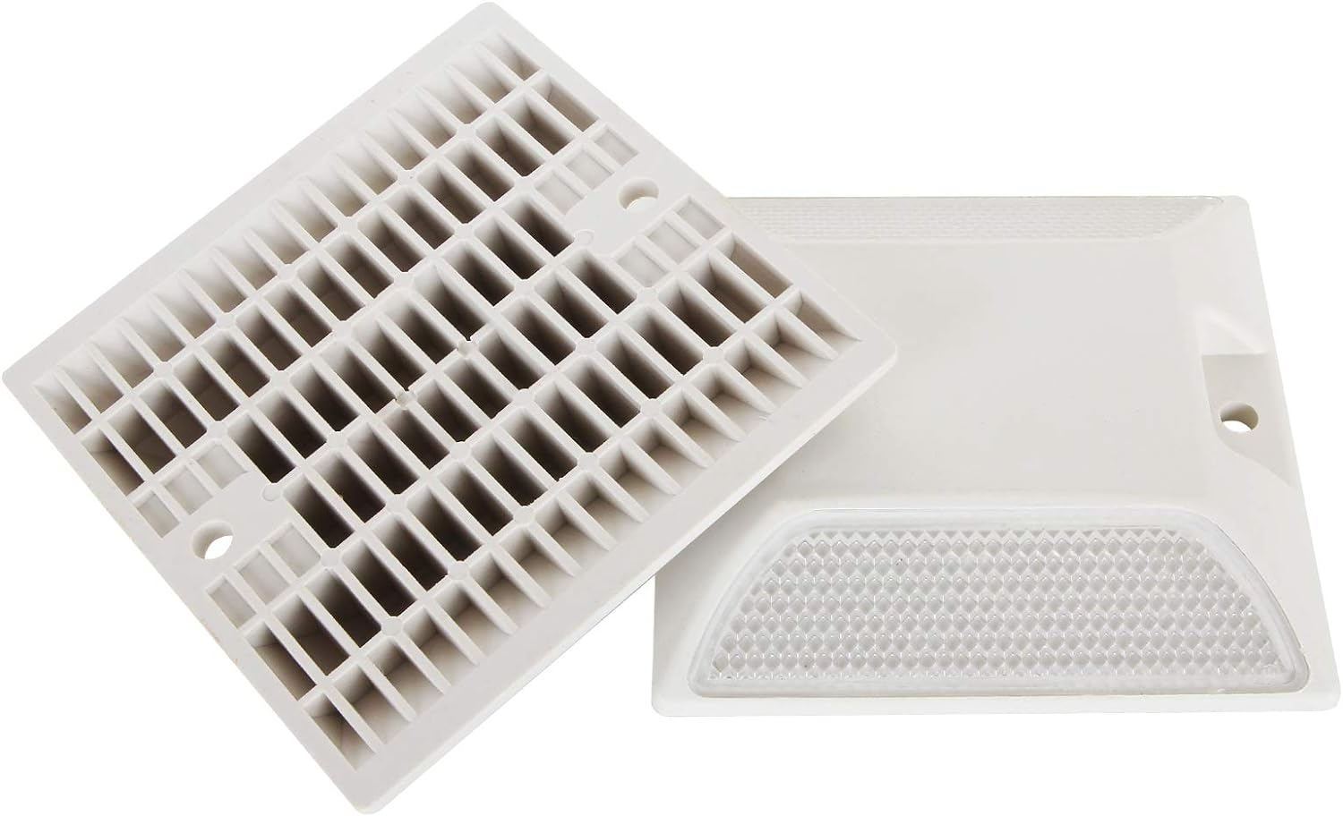 20Pack White Reflective Road Driveway Marker 3-3/4&rdquo;X 3-3/4&rdquo;Street Pavement & Asphalt Stud Markers, Great Reflecting for Speed Bumps, Sidewalks, Pedestrian Crossings, Freeways, Driveways image number 1