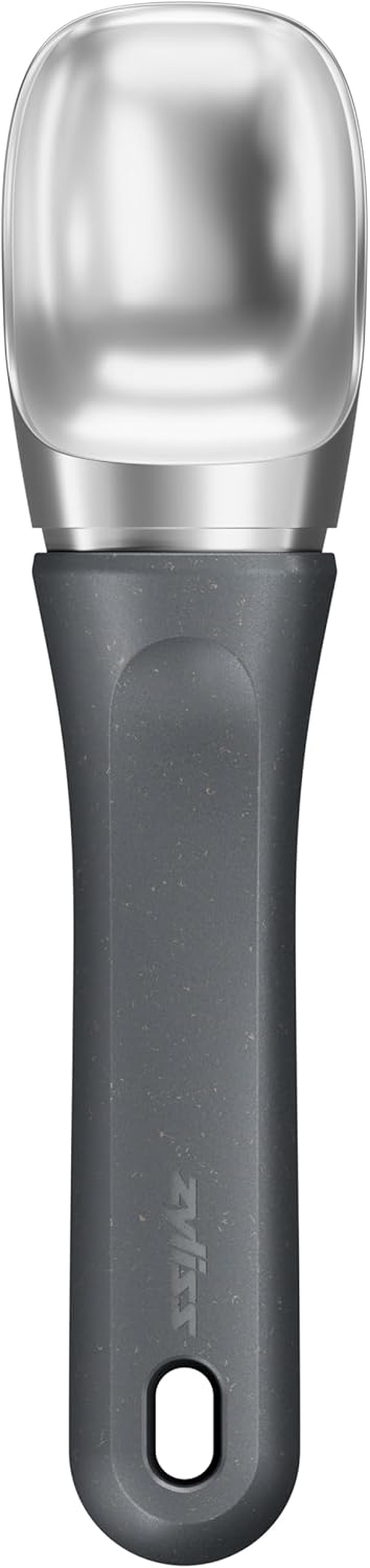 Zyliss Ice Cream Scoop - Sturdy Metal Blade with Sharp Sculpted Edges for Hard Ice Cream, Sorbet, Gelato, or Frozen Yogurt. Non-Slip Ergonomic Handle with UV Coating, BPA Free, Grey