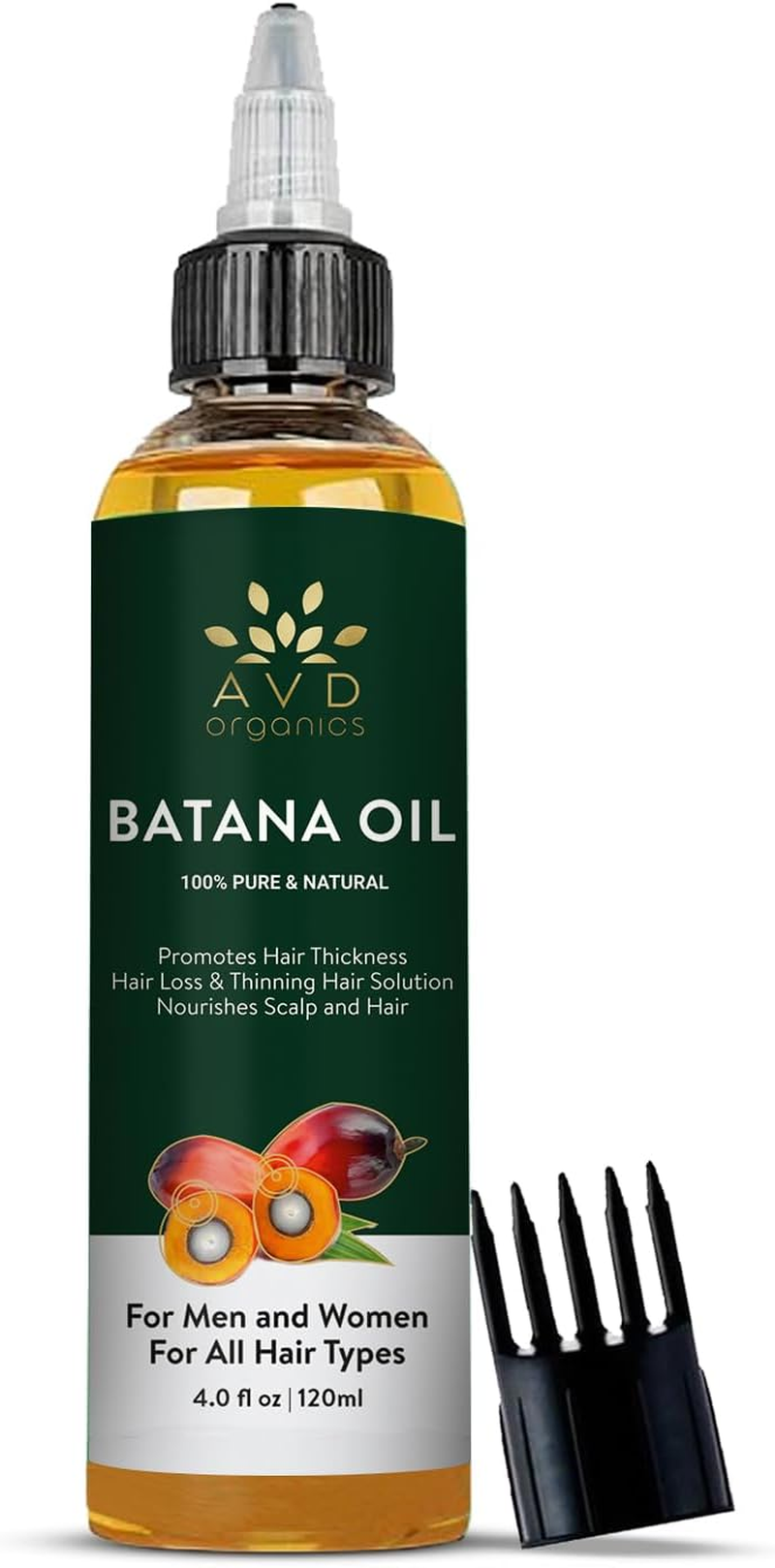 AVD Organics Batana Oil for Hair | 100% Pure & Natural Batana Oil Skin Moisturizer Eyebrows | Ideal for Men & Women | 120ML