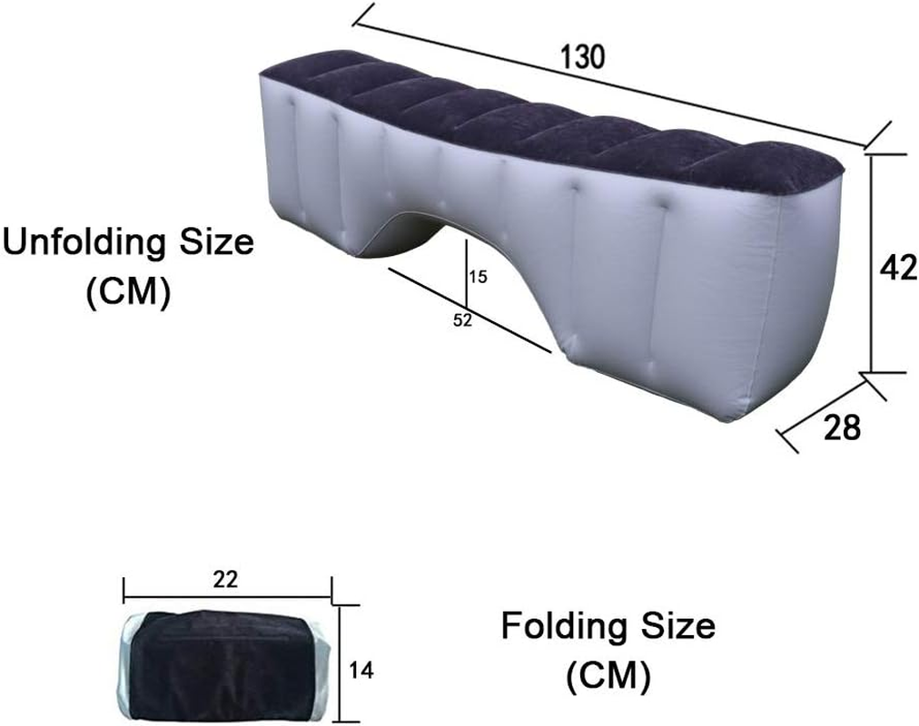 OGLAND Inflatable Car Air Travel Bed Mattress for Back Seat Gap Pad, 130&times;27&times;33 Cm Auto Accessories Inflation Bed without AIR Pump image number 1