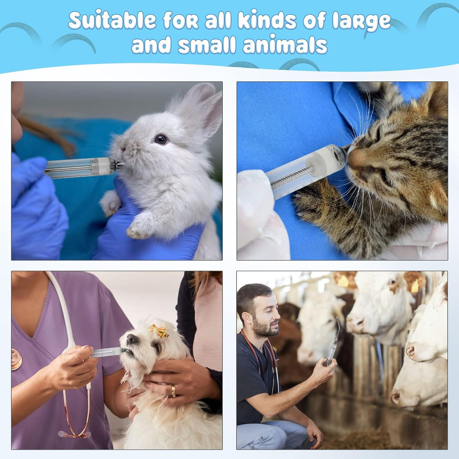 GINDOOR 2 Pieces Reusable Goats Syringe with 2 Drench Nozzle, Adjustable Dosage Detachable Sheep Drench Livestock Syringe for Sheep Baby Goat Supplies - 20ML image number 5