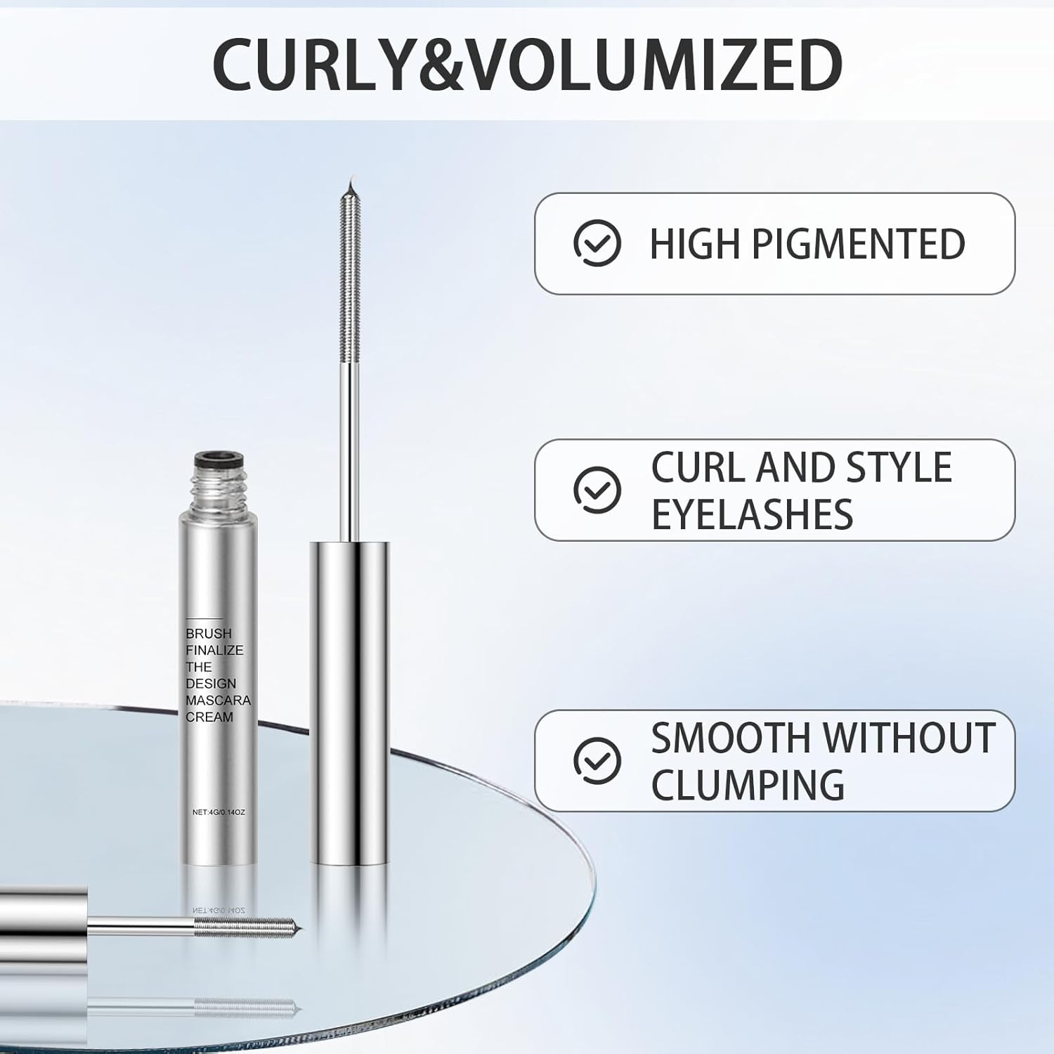 WALULAN Black Metal Silky Mascara Big Eyes Makeup,Mascara Black Volume and Length, Longer and Thicker Styling,Voluminous Lashes, No Clumping, No Smudging - Brown image number 6