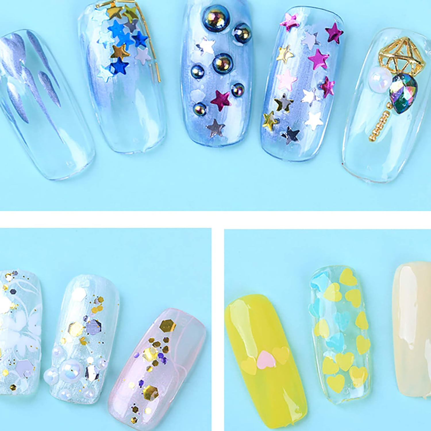 2 Boxes Decals Decoration Holographic Nail Sequins Nail Art Stickers Decals