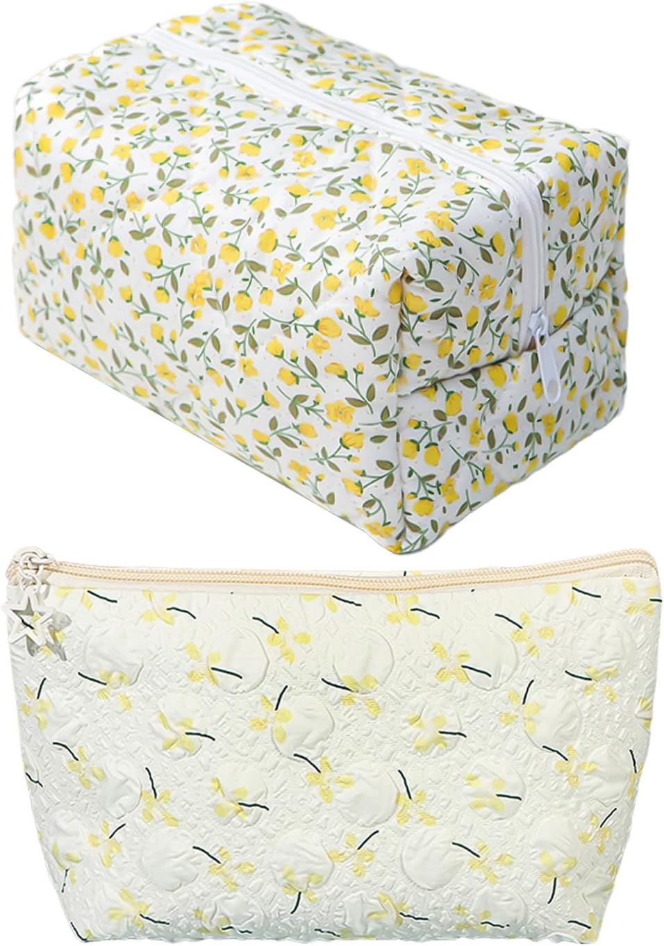 2 Pieces Flower Makeup Bag, Women'S Storage Bag, Cute Makeup Bag, Large Capacity Toiletry Bag, Travel Travel Bag image number 1