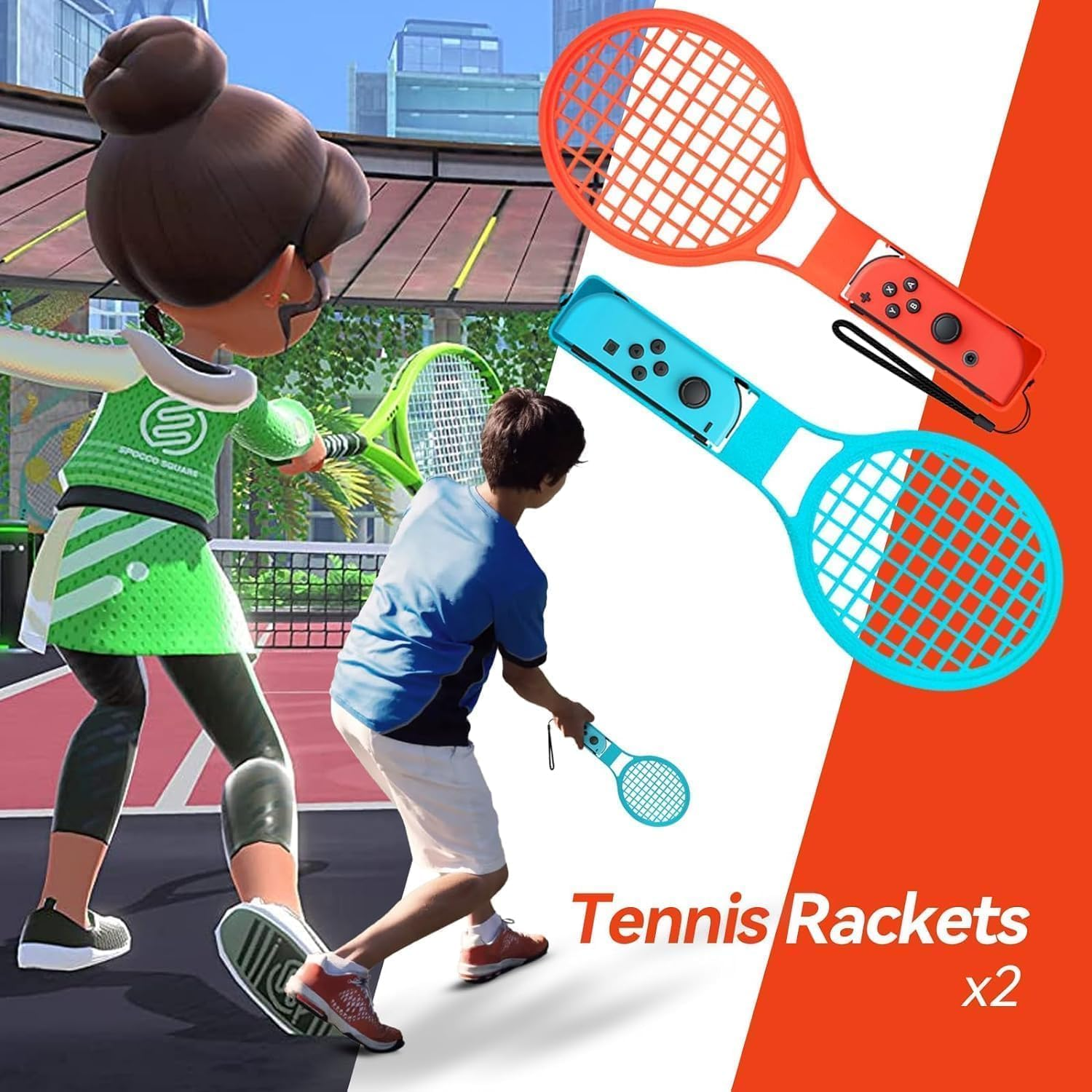 Switch Sports Accessories Bundle -16 in 1 Family Accessories Kit, Compatible with Switch Sports Games,Family Accessories Kit for Switch/Oled Sports Games:Golf Clubs,Tennis Rackets,Sword image number 3