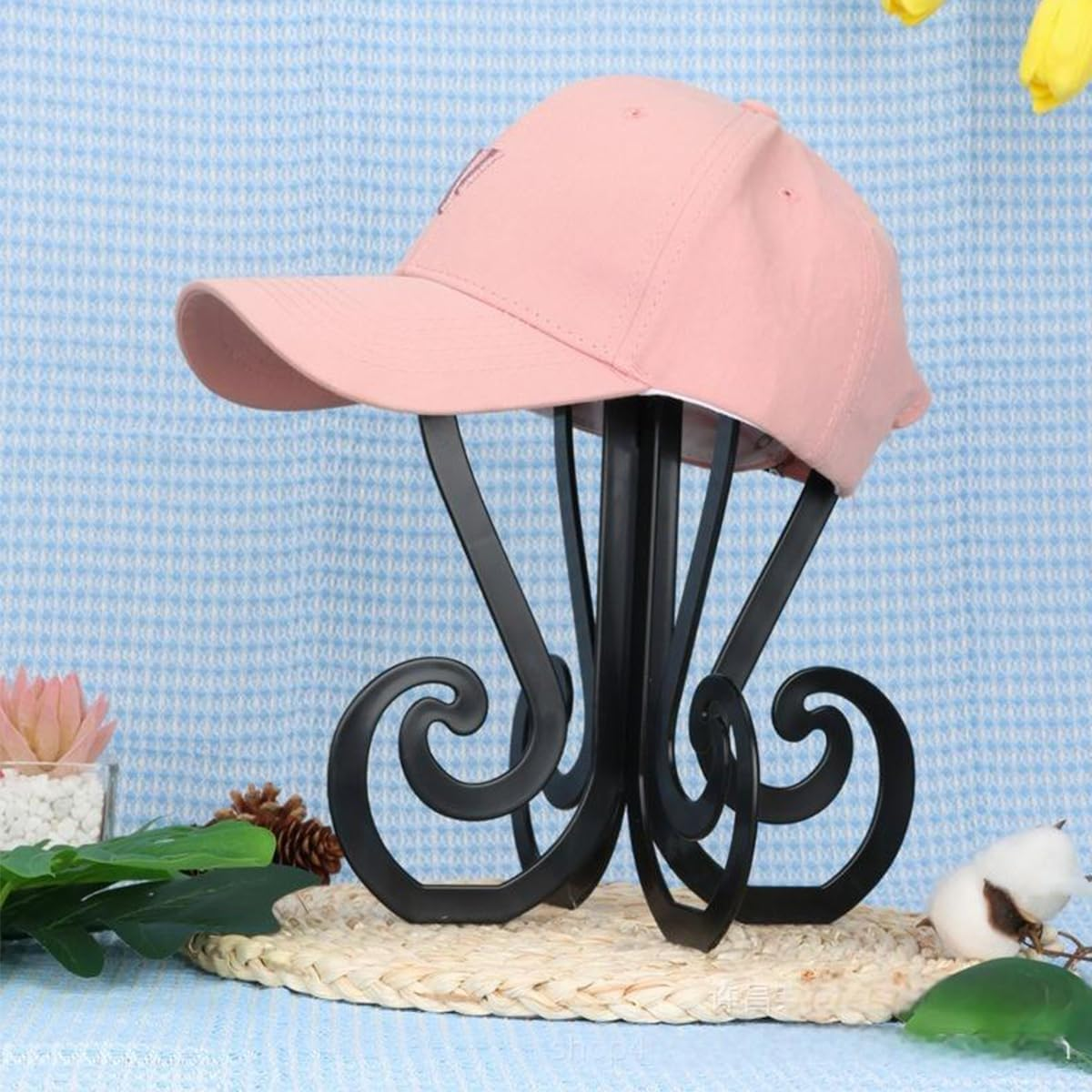 Gorise Wig Stand, Foldable Headstand, Portable and Durable Wig Holder for Short Wigs, Hats, Cosplay, Travel, Black image number 3