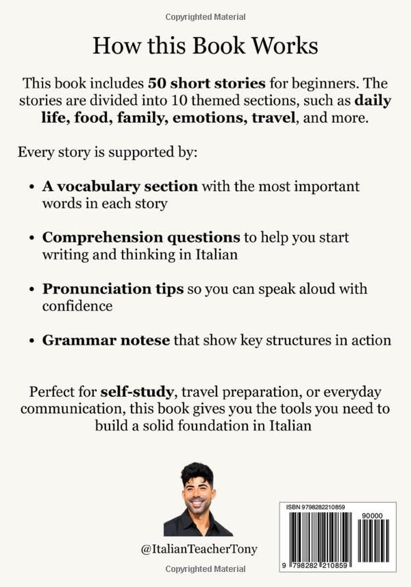 Italian Short Stories for Beginners: Read, Understand, and Speak Italian with 50 Real-World Stories Including Vocabulary Lists, Grammar Tips, and Speaking Practice image number 1
