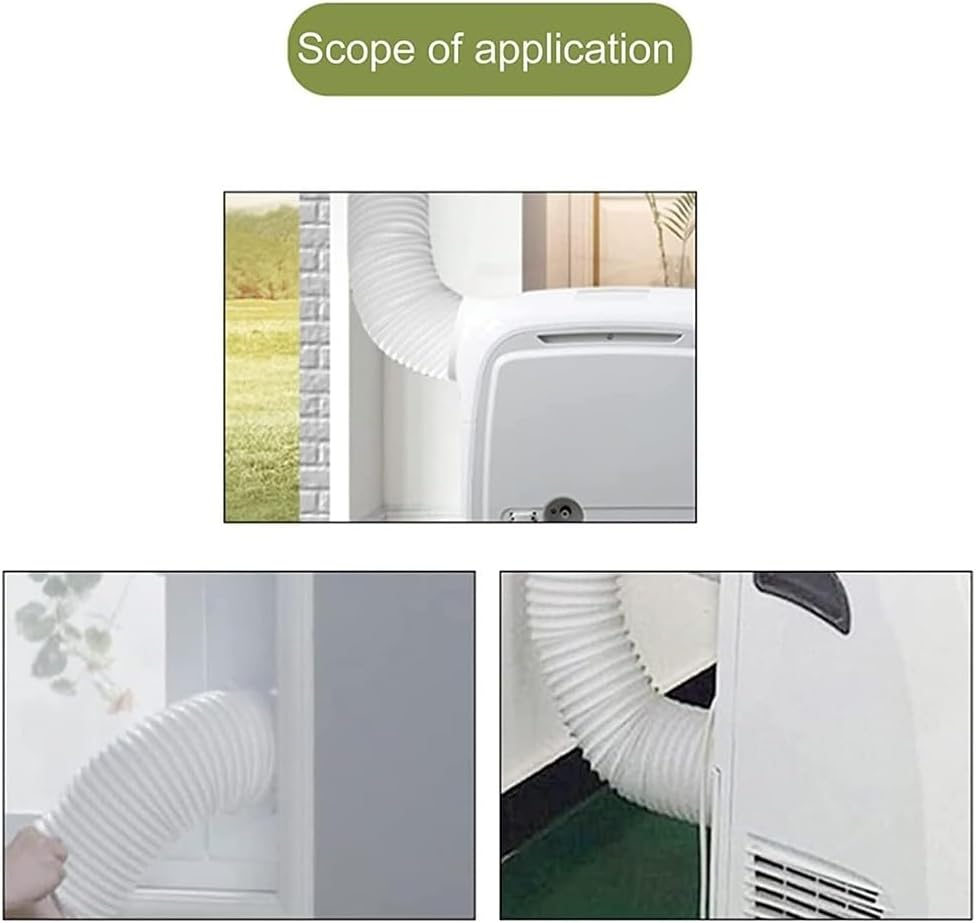 Easybymall 15Cm White ABS Plastic Portable Mobile Air Conditioner Extractor Adapter Hardware Parts image number 5