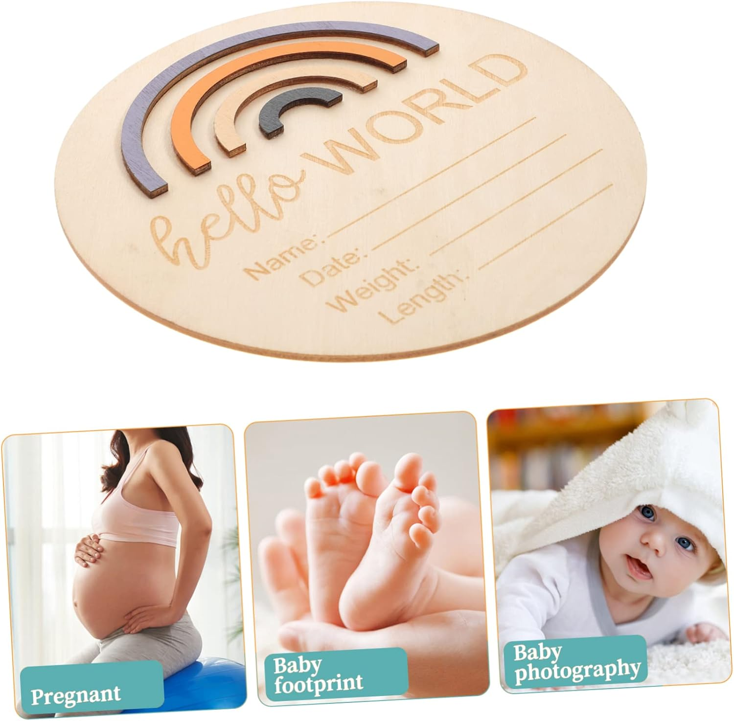 Wooden Monthly Milestone Cards for Newborn Girl Birth Announcement Sign Nursery Decoration Months Milestone image number 1