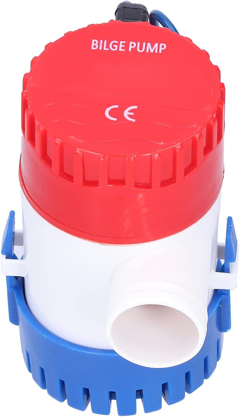 Bilge Pump Small Electric Submersible Pump for Drainage 12V/24V 350/500/750/1100GPH, Shock Resistant ABS Housing for Boats, High Efficiency for Boat Chine, image number 2