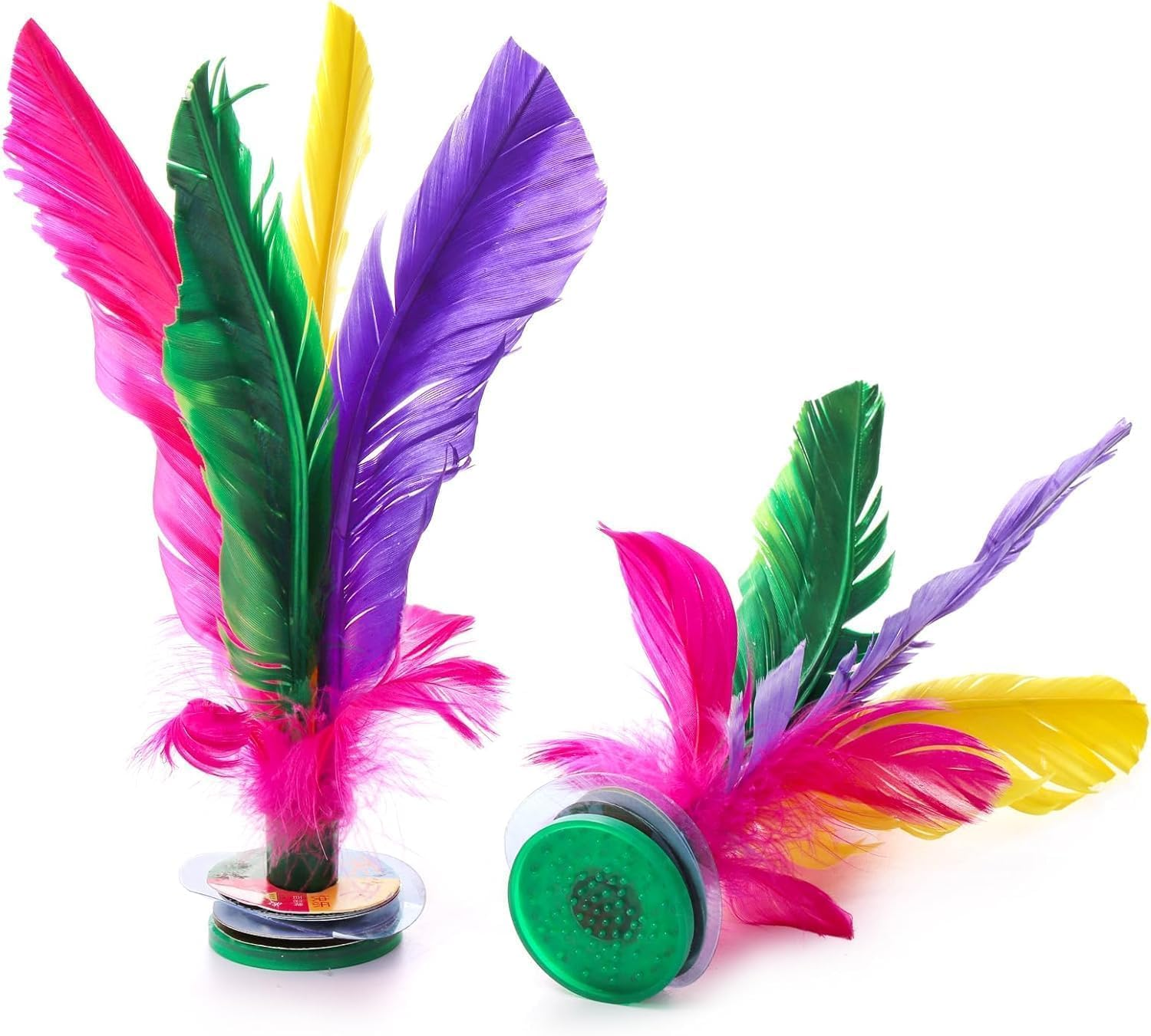 5 Pack Kick Shuttlecock, 7.5 Inch Chinese Jianzi Shuttlecock, Chinese Jianzi Foot Feather Sports Toy for Indoor and Outdoor Tennis and Racquet Sports image number 3