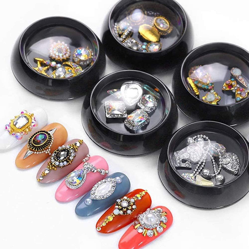 4 Boxes Rhinestone Nail Crystal 3D Nail Art Rhinestone Gem Stones Art Decoration image number 4