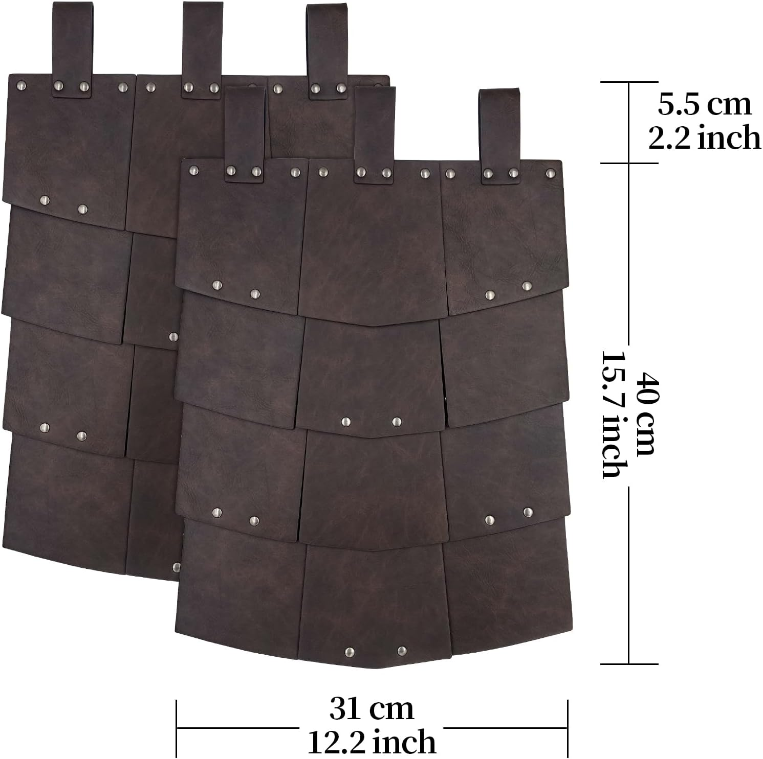 Hiifeuer Medieval Faux Leather Wide Belt Thigh Armor, Retro Double Sides Waist Armor, Mercenary & Knights Skirt for LARP image number 4