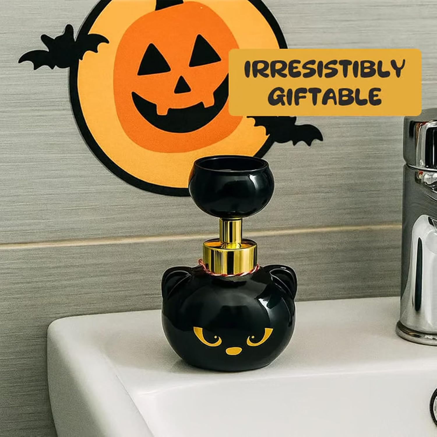 Halloween Cat Paw Print Soap,Cute Cat Paw Foam Soap Dispenser,Reusable Shampoo Pump Container, Foaming Hand Dispensers,For Bathroom Kitchen image number 2