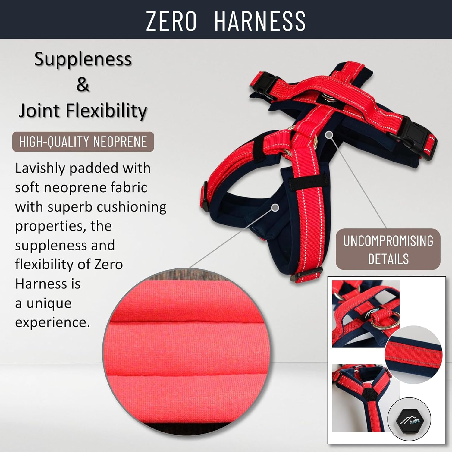 Hakusan Zero Harness, Burden Reduction, Dog Harness, Size Adjustable, Easy to Put on and Take Off, Reflective Material, Lightweight, Breathable, Handle, Nameplate, S Size, Arabesque, Black X Green image number 4