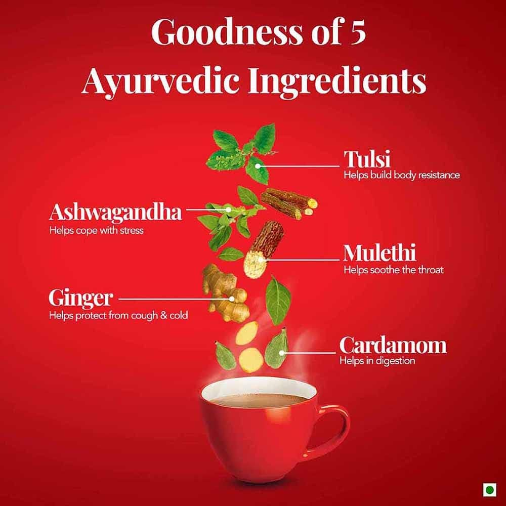 Brooke Bond Red Label -Natural Care(5 Ayurvedic Ingredients) 500G image number 4