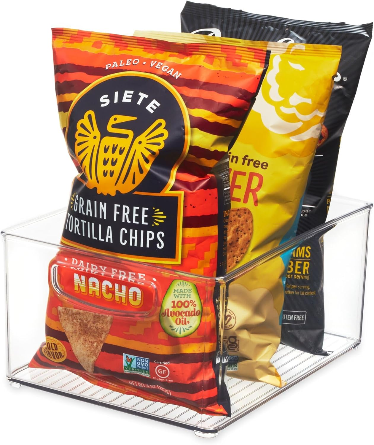 Interdesign Cabinet/Kitchen Binz Kitchen Storage Container, Small Plastic Storage Boxes for the Fridge, Freezer or Pantry, Clear