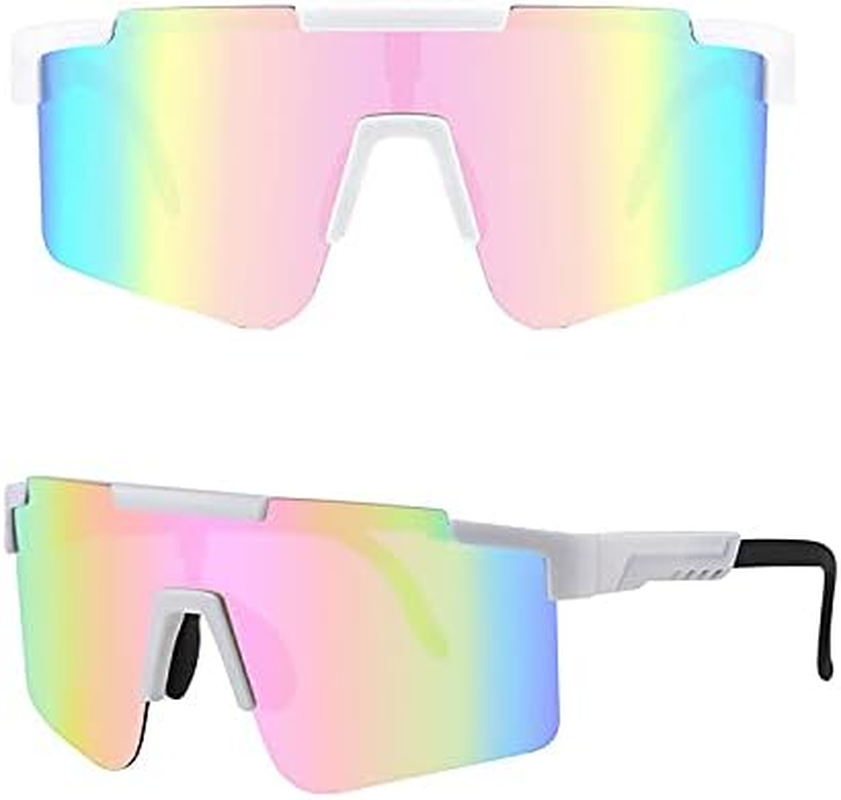 Polarized Sports Sunglasses for Women and Men, UV400 Outdoor Hiking Fishing Running Driving Goggles with Package Case