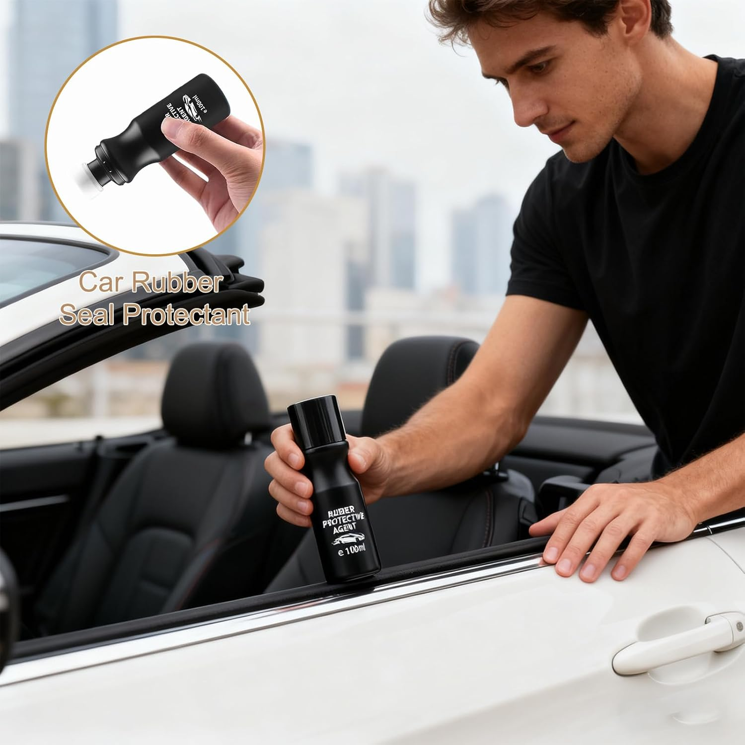 Rubber Protector 100Ml - Car Rubber Care, Window Seal Protective Agent | Automotive Rubber Sealant, Dry Lubricant, Window & Trunk Seals - Maintains and Prolongs Vine image number 5