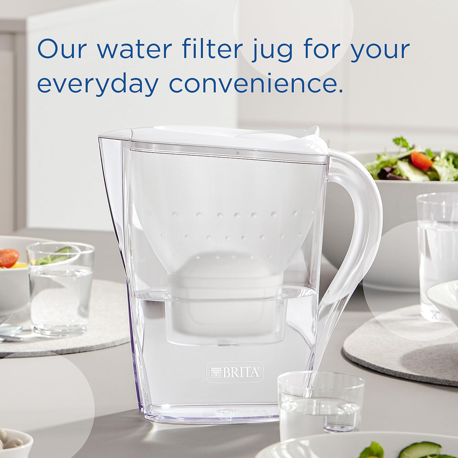 BRITA Marella Water Filter Jug White (2.4L) Half Year Pack Incl. 6X MAXTRA PRO All-In-1 Cartridge - Fridge-Fitting Jug with Digital LTI and Flip-Lid - Now in Sustainable Smart Box Packaging image number 4