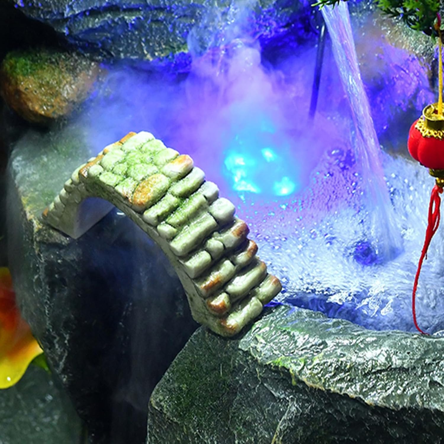 Outdoor Fountain Large Floor Standing Water Fountain with Decoration with Feng Shui Wheel and Rockery for Living Room Office Garden(Large) image number 2