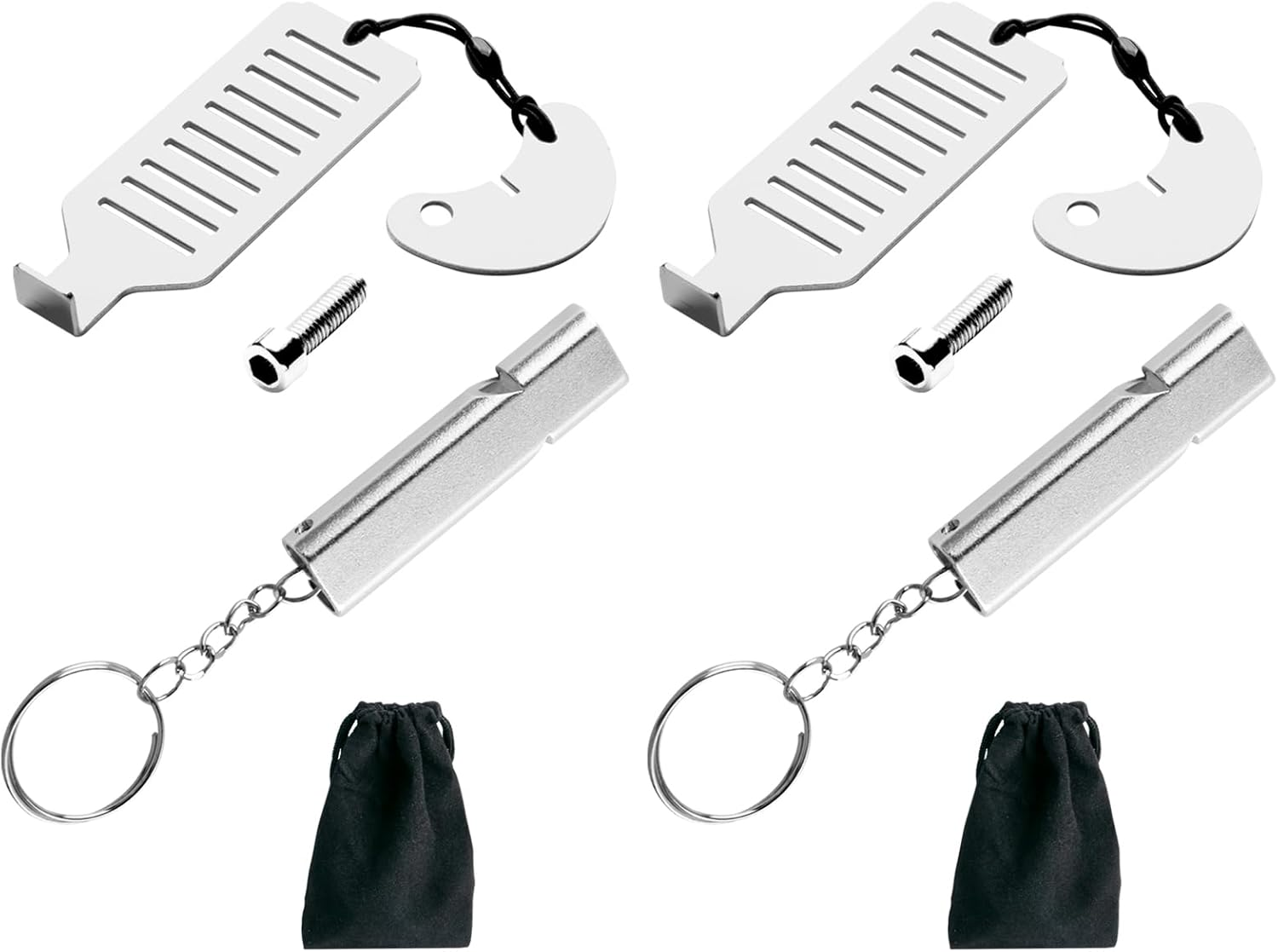 MEGAVOW Portable Door Lock Set, Punch-Free Security Locker, Emergency Survival Whistle, Stainless Steel Heavy Duty Locks with Storage Bag for Apartment Traveling Hotel School Motel Home image number 4