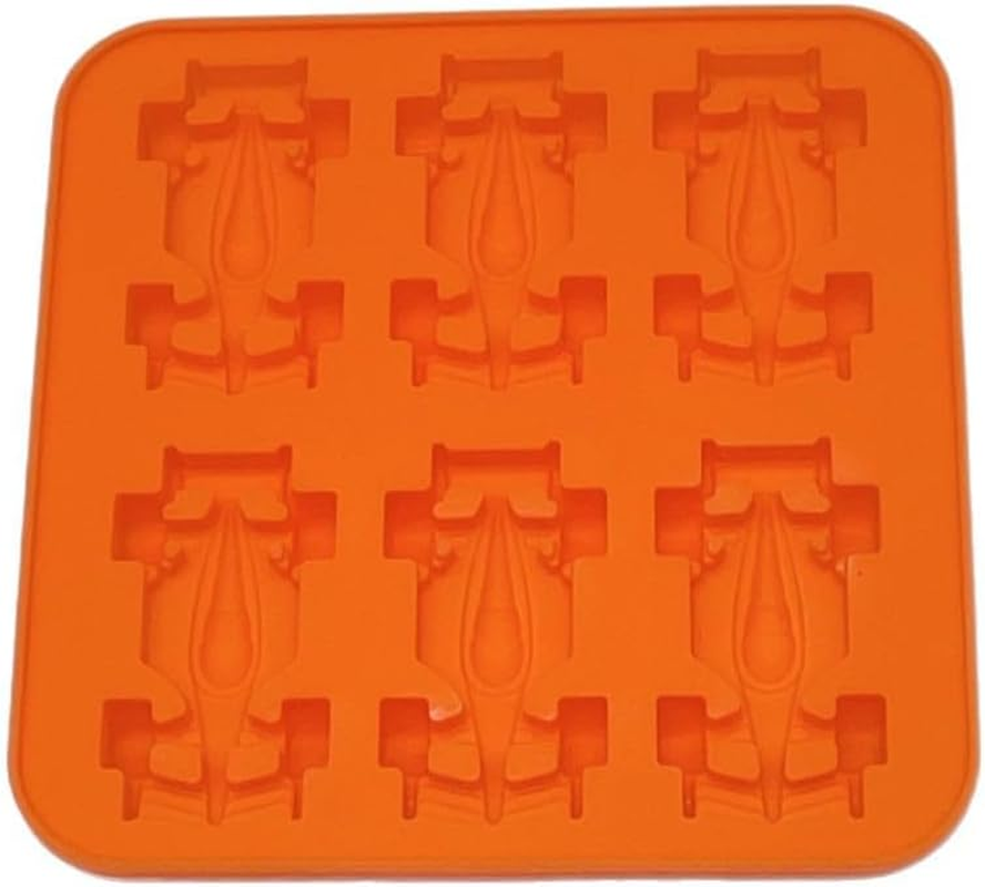 Xiaaofea Formula Racing Car Ice Mold, 6 Cavity 3D Food Grade Silicone Ice Cube Tray, Easy Release Mold for Themed Tumblers, DIY Baking Chocolate Candy Making Tools