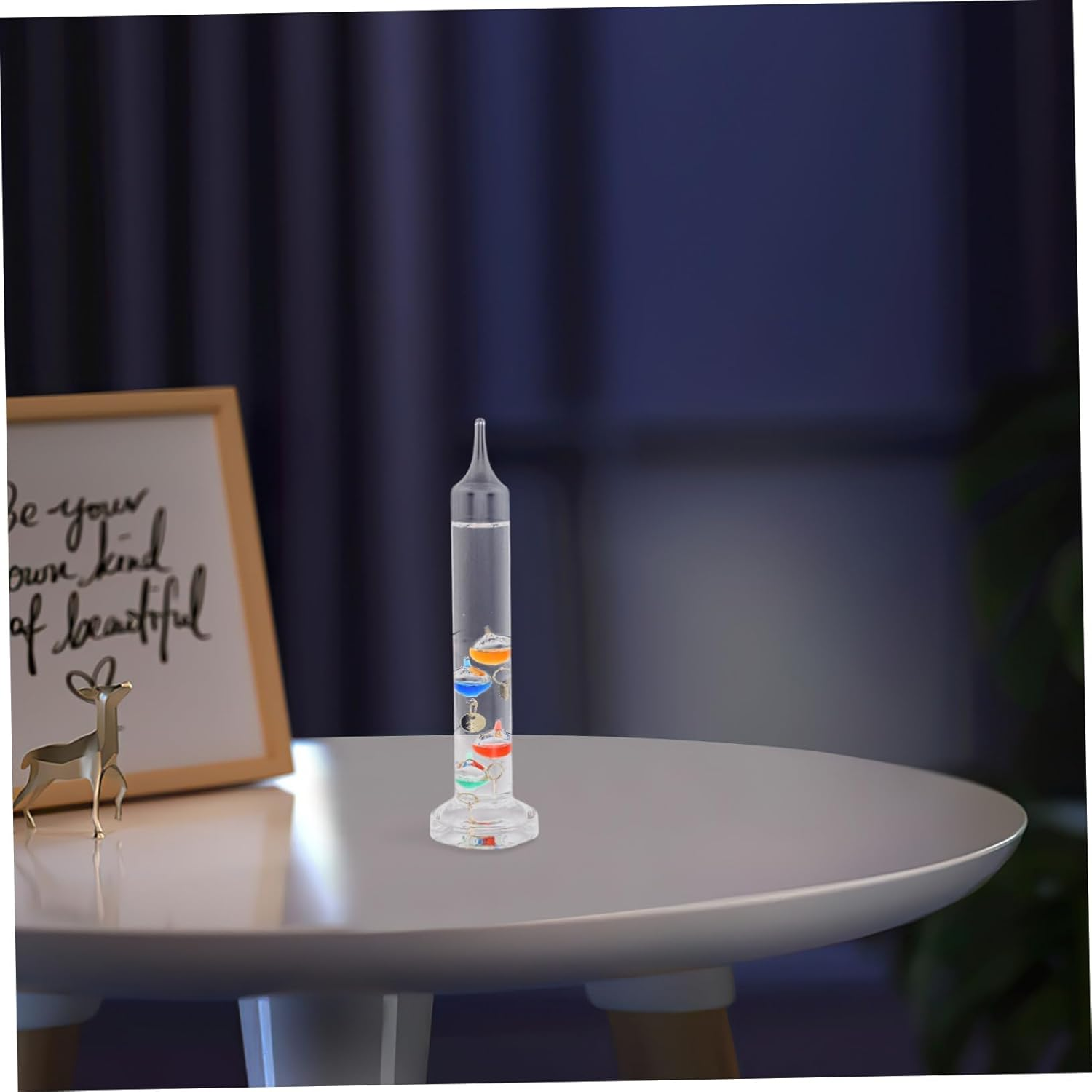 Ibasenice Galileo Thermometer with Colored Spheres Educational Desktop Ornament and Temperature Gauge Classroom Decor and Science Lover S Present Stylish Indoor Outdoor Home Office Display image number 6