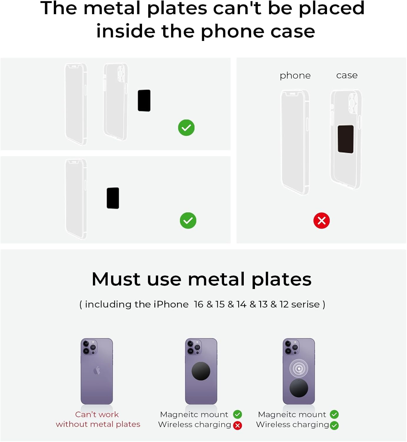 [6 Strong Magnet] LISEN 2 Pack Car Phone Holder, Magnetic Phone Holder [Easily Install] Air Vent Mobile Phone Holder for Car Case Friendly Car Phone Mount Fit Iphone Holder for All Phone & Iphone 16 image number 1