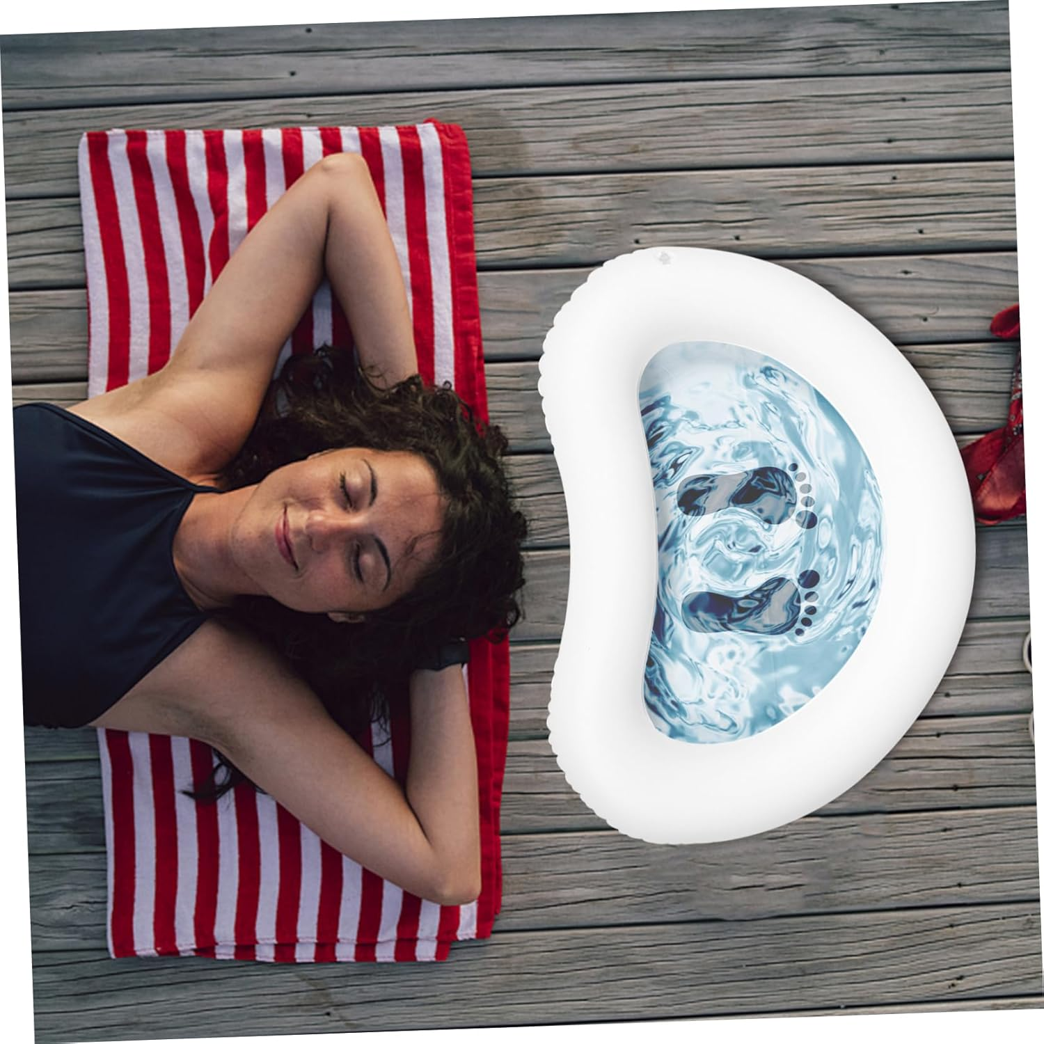 Toyvian Inflatable Spa Footbath Foot Tub Bath Soak Tub Folding Water Pool Tray for Swimming Pool Folding Wash Basin Cleaning Tool Basin Small Basin image number 3