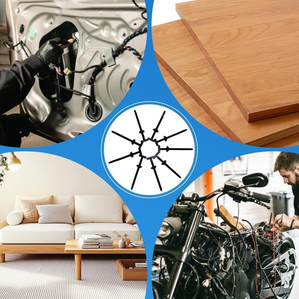 Nylon Universal Cable Tie Buckle, Heavy Duty Self Locking Nylon Zip Ties, UV Resistant Black Zipties for Car Daily Repair (50 Pcs) image number 4