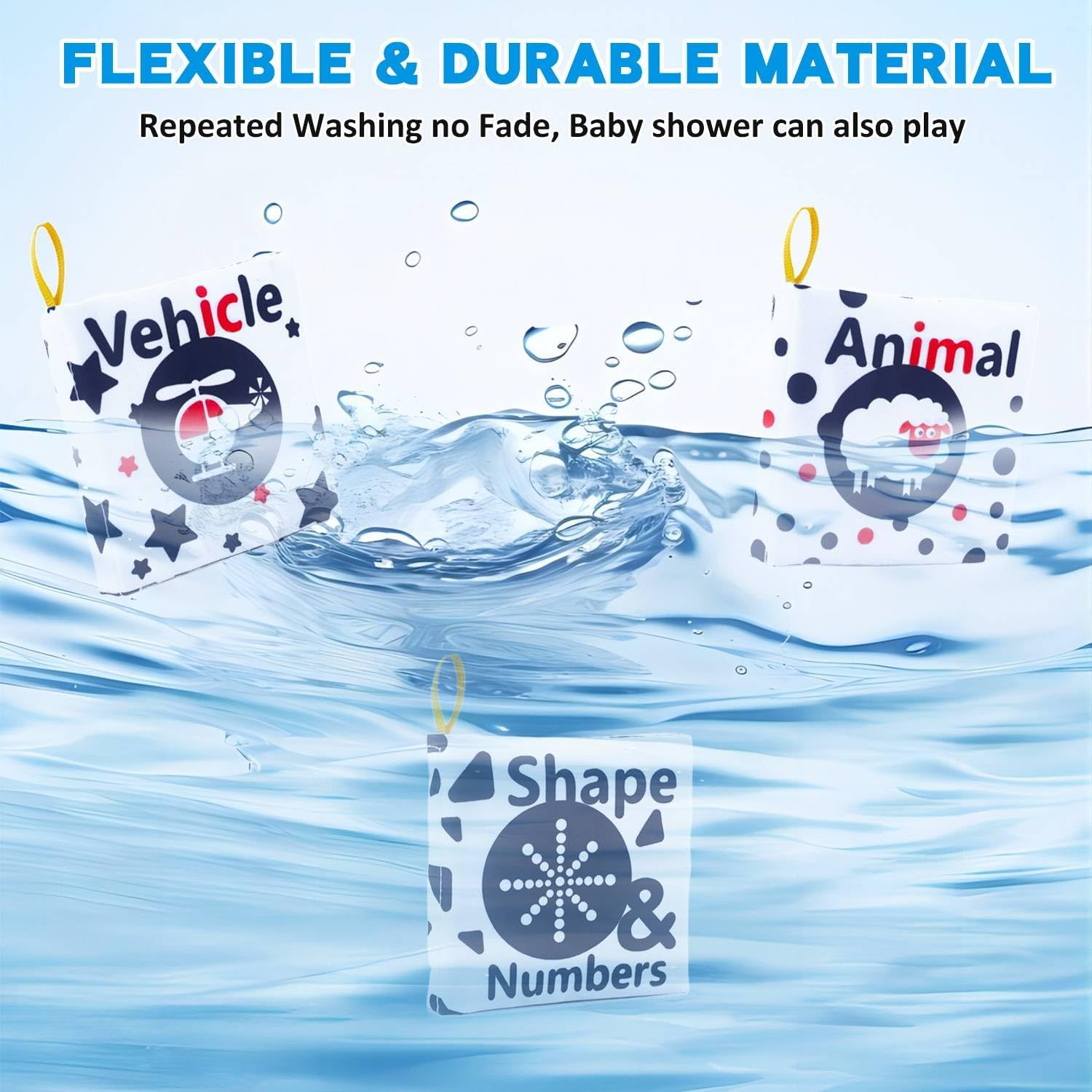 Baby Books Toys, 3 Pack White and Black Cloth Book Set, Touch and Feel Crinkle Cloth Book for Infant Babies 0-6 Months, Early Education Sensory Soft Toy, Baby Gifts Christmas Stocking Stuffers image number 6