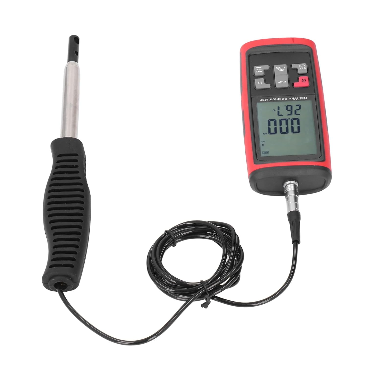 Jiawu Wind Speed Meter, HD Anemometer Digital Display with Temperature Humidity Measurement for Offshore Operations Air