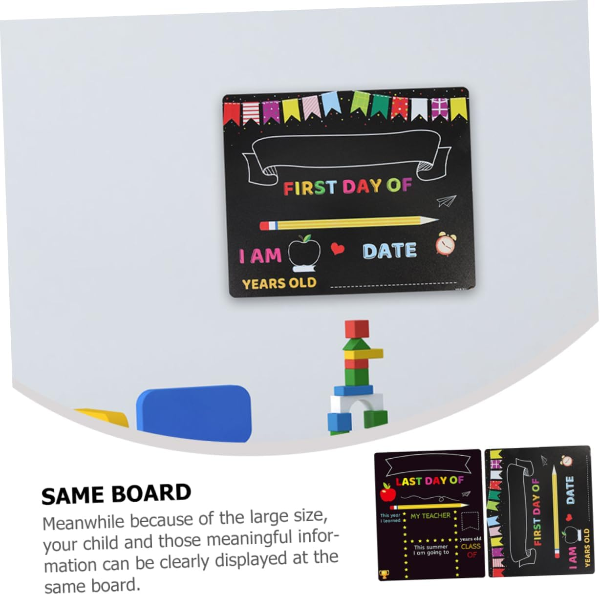 UTHCLO Kindergarten Chalkboard Sign Multi-Functional School Board for Children image number 4