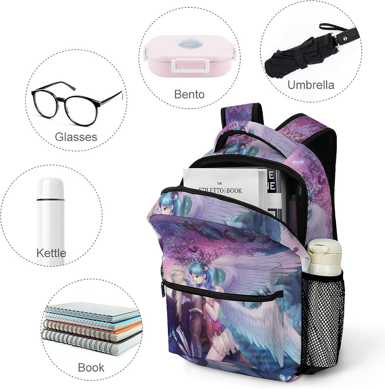 Children'S Backpackdesign the Aion Beautiful Scene Backpacks for School,Oxford Cloth Adjustable Shoulder Waterproof image number 1