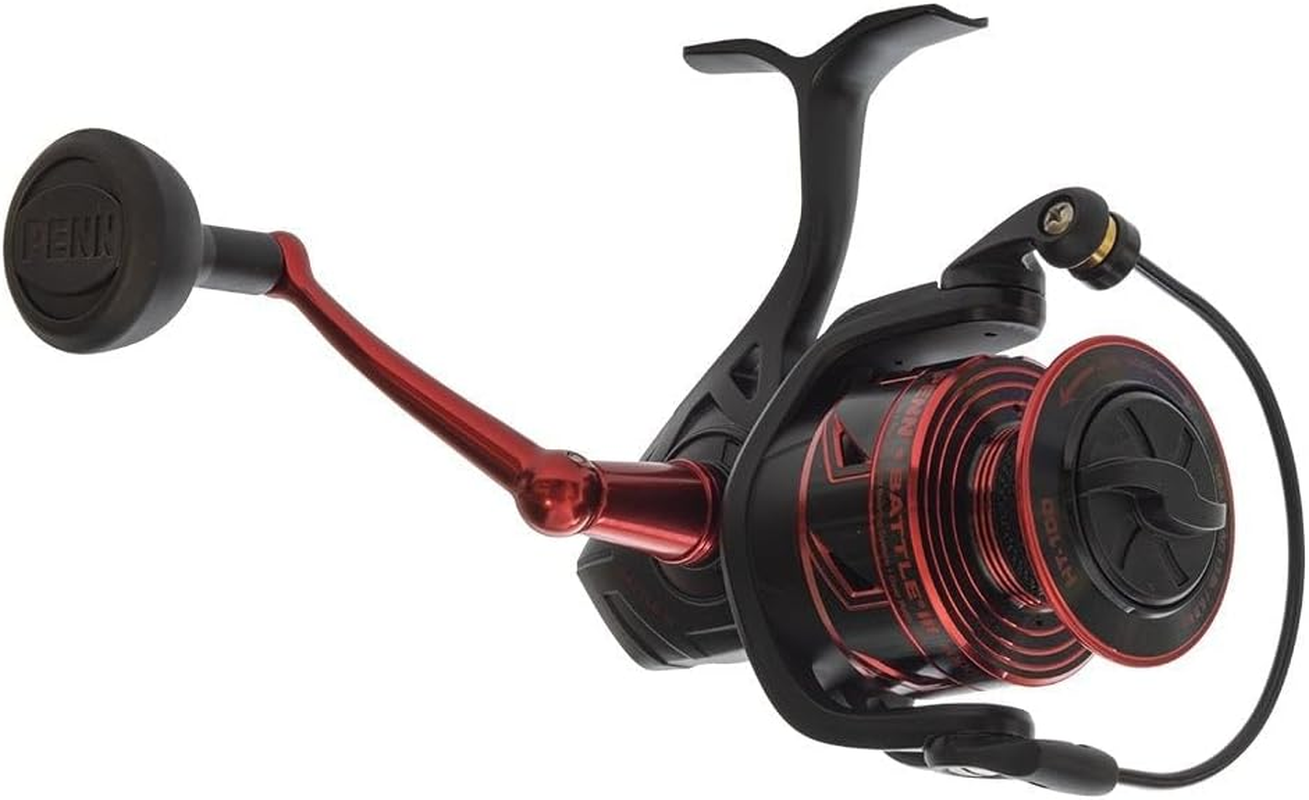 PENN Fishing Battle II & III Spinning Fishing Reel (All Models & Sizes), Black and Red, 4000 (BTLIII4000HS) image number 1