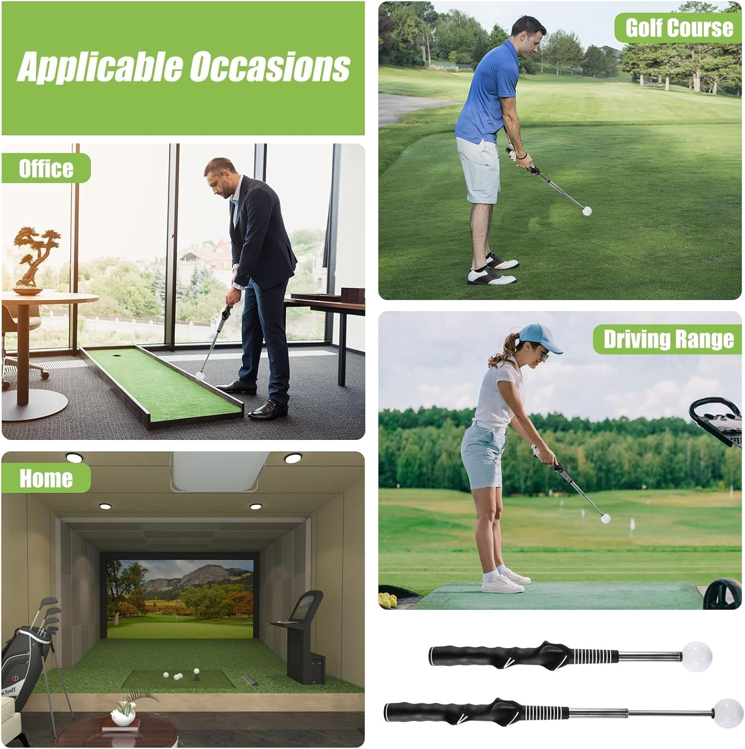 Retractable Golf Swing Training Aid &ndash; Golf Swing Trainer & Golf Grip Trainer Attachment with Arm Band Ideal for Beginners, Indoor & Outdoor Use, Strength & Tempo Training for Chipping Hitting image number 3