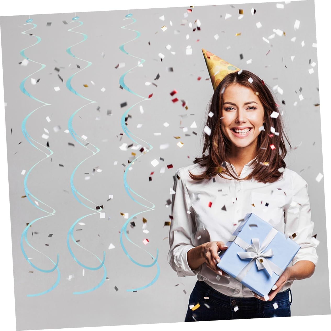 18Pcs Spiral Hanging Decorations for Party Birthday Wedding and Holiday Decor Ceiling Streamers for Festive Atmosphere Easy to Cut and Arrange