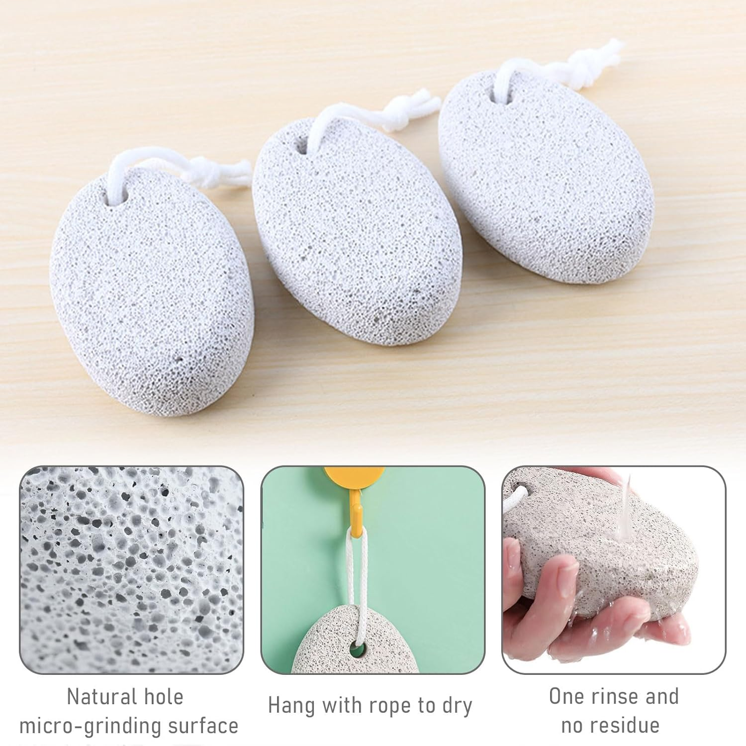 Pumice Stone Foot Care, Pumice Stone Callus Remover, Callus Removal, Pumice Stone, Foot Care, Lava Pedicure Tools, Natural Pumice Stone for Calluses and Hardening Removal for Feet and Hands, Pack of 2 image number 1