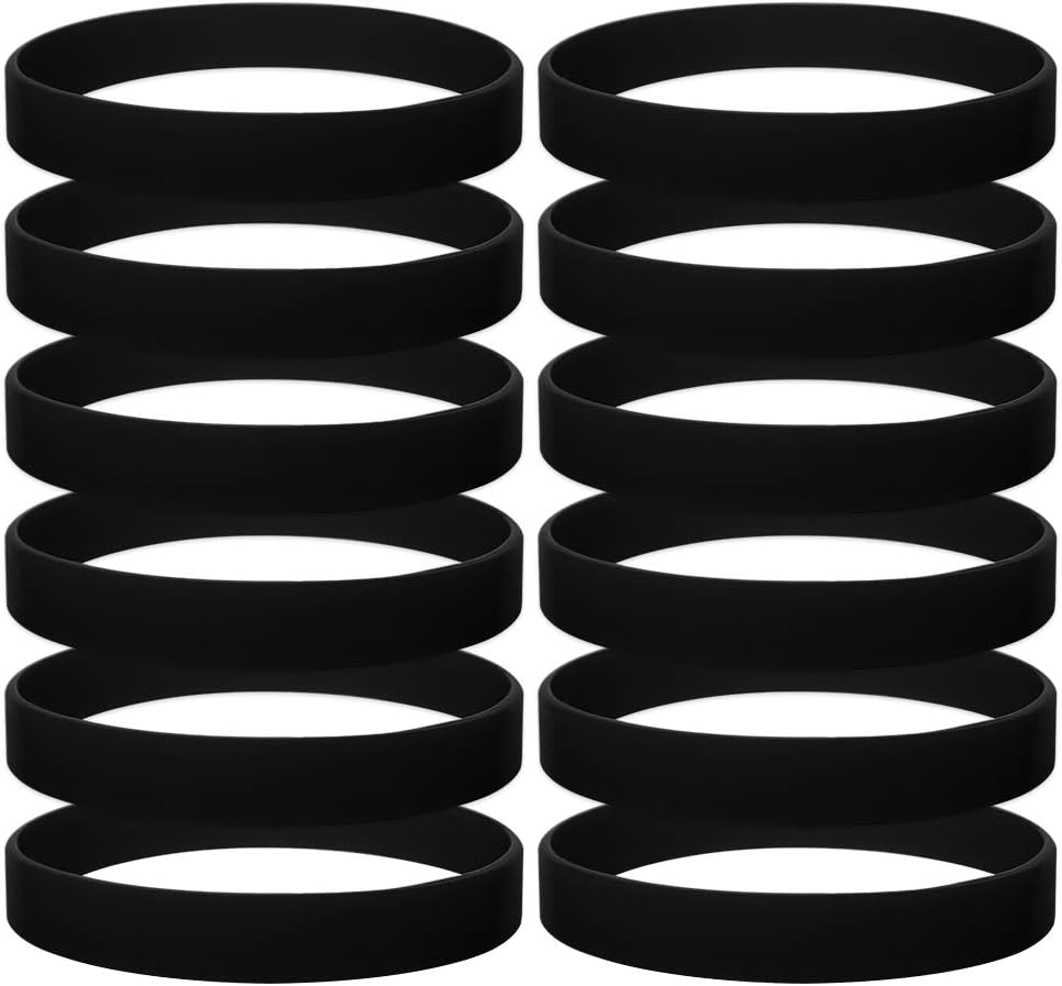 GOGO 12 PCS Adult Silicone Wristbands, Rubber Bracelets, Party Accessories