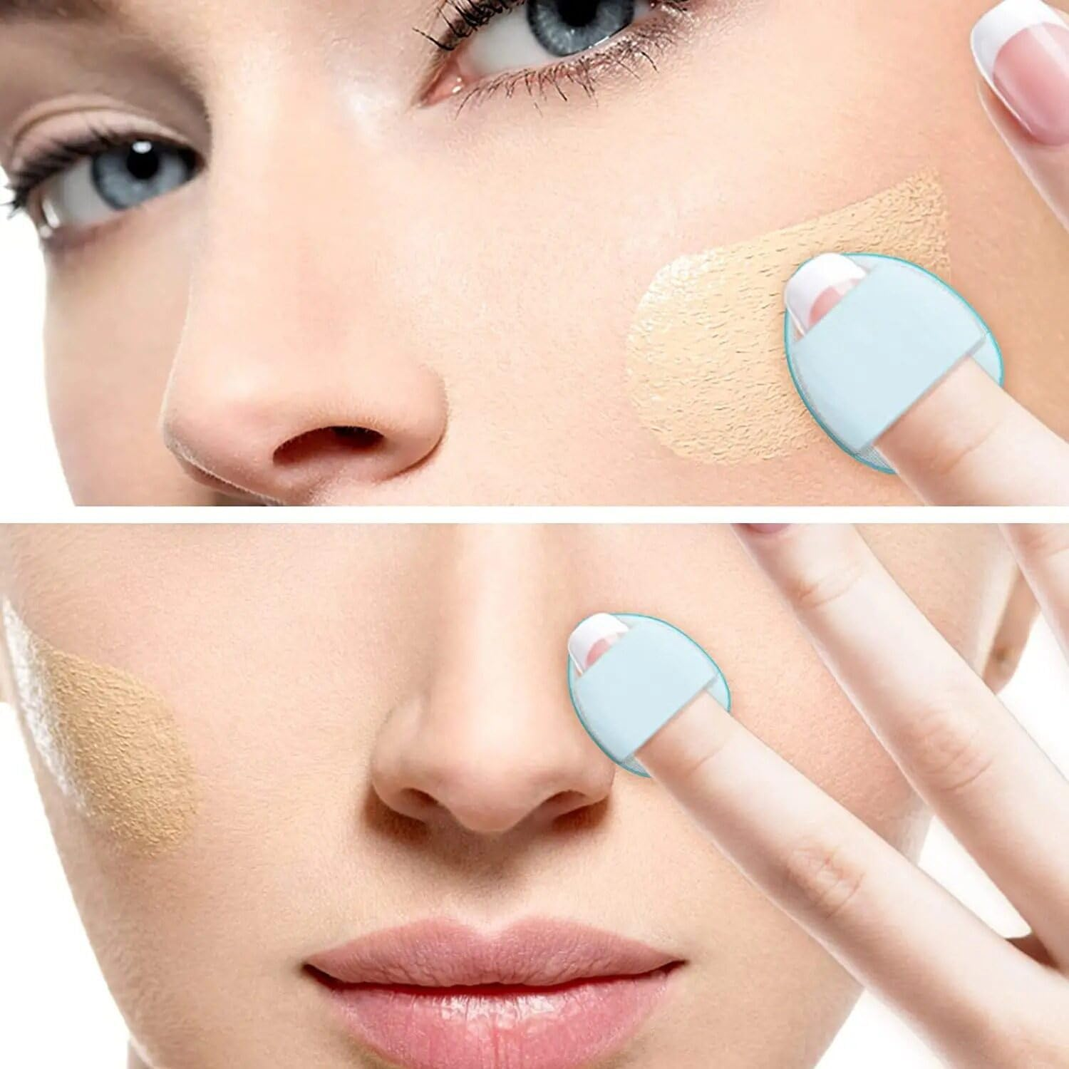 10Pcs/Set Mini Finger Puff Air Cushion Concealer Foundation Woman Detail Makeup Girls Soft Small Makeup Pad Puff Makeup Tool image number 1